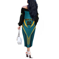 Custom Rugby Bahamas Off The Shoulder Long Sleeve Dress The Bahamas Go Champion - Wonder Print Shop