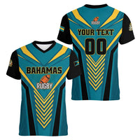 Custom Rugby Bahamas Women V-Neck T-Shirt The Bahamas Go Champion - Wonder Print Shop