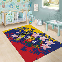 Venezuela Orchid Cattleya Mossiae Area Rug Flag Color Inspired