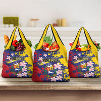 Venezuela Orchid Cattleya Mossiae Grocery Bag Flag Color Inspired