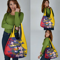 Venezuela Orchid Cattleya Mossiae Grocery Bag Flag Color Inspired
