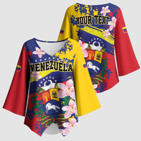 Personalized Venezuela Orchid Cattleya Mossiae Kimono Sleeve Blouse Flag Color Inspired