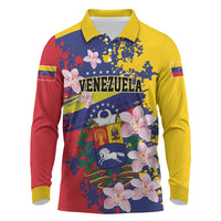 Personalized Venezuela Orchid Cattleya Mossiae Long Sleeve Polo Shirt Flag Color Inspired