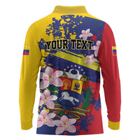 Personalized Venezuela Orchid Cattleya Mossiae Long Sleeve Polo Shirt Flag Color Inspired