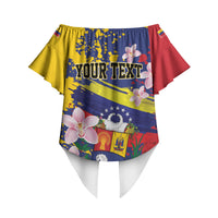 Personalized Venezuela Orchid Cattleya Mossiae Off Shoulder Wrap Waist Top Flag Color Inspired