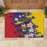 Venezuela Orchid Cattleya Mossiae Rubber Doormat Flag Color Inspired