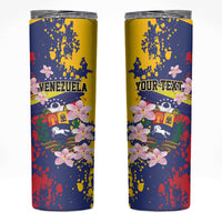Personalized Venezuela Orchid Cattleya Mossiae Skinny Tumbler Flag Color Inspired