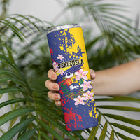Personalized Venezuela Orchid Cattleya Mossiae Skinny Tumbler Flag Color Inspired