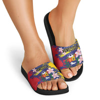 Venezuela Orchid Cattleya Mossiae Slide Sandals Flag Color Inspired