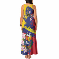 Personalized Venezuela Orchid Cattleya Mossiae Tank Maxi Dress Flag Color Inspired