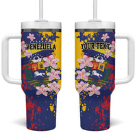 Personalized Venezuela Orchid Cattleya Mossiae Tumbler With Handle Flag Color Inspired