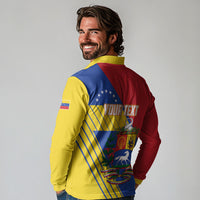 Personalized Republic of Venezuela Long Sleeve Polo Shirt Flag Color Inspired