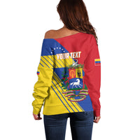 Personalized Republic of Venezuela Off Shoulder Sweater Flag Color Inspired