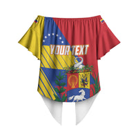 Personalized Republic of Venezuela Off Shoulder Wrap Waist Top Flag Color Inspired