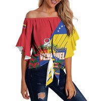 Personalized Republic of Venezuela Off Shoulder Wrap Waist Top Flag Color Inspired