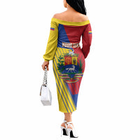 Personalized Republic of Venezuela Off The Shoulder Long Sleeve Dress Flag Color Inspired
