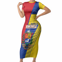 Personalized Republic of Venezuela Short Sleeve Bodycon Dress Flag Color Inspired