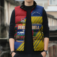Personalized Republic of Venezuela Sleeveless Puffer Jacket Flag Color Inspired