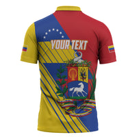 Personalized Republic of Venezuela Zipper Polo Shirt Flag Color Inspired