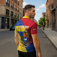 Personalized Republic of Venezuela Zipper Polo Shirt Flag Color Inspired