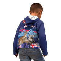 Personalised Australia Kangaroo Koala Kid Hoodie Aussie Flag Inspired