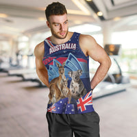 Personalised Australia Kangaroo Koala Men Tank Top Aussie Flag Inspired