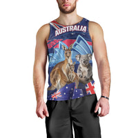 Personalised Australia Kangaroo Koala Men Tank Top Aussie Flag Inspired
