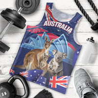 Personalised Australia Kangaroo Koala Men Tank Top Aussie Flag Inspired
