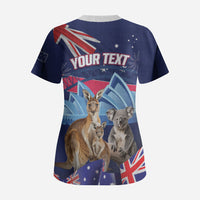 Personalised Australia Kangaroo Koala Scrub Top Aussie Flag Inspired