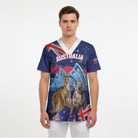 Personalised Australia Kangaroo Koala Scrub Top Aussie Flag Inspired