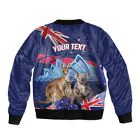 Personalised Australia Kangaroo Koala Sleeve Zip Bomber Jacket Aussie Flag Inspired