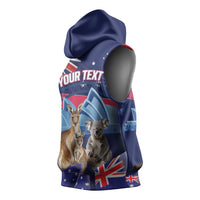 Personalised Australia Kangaroo Koala Sleeveless Hoodie Aussie Flag Inspired
