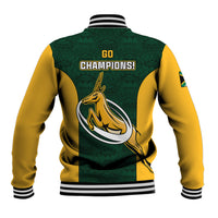 South Africa Rugby Baseball Jacket Springboks Go Champions Protea Pattern - Wonder Print Shop