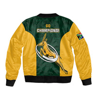 South Africa Rugby Bomber Jacket Springboks Go Champions Protea Pattern - Wonder Print Shop