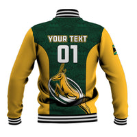 Custom South Africa Rugby Baseball Jacket Springboks Go Champions Protea Pattern - Wonder Print Shop