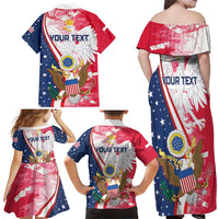 Personalized Polish-American Heritage Month Family Matching Off Shoulder Maxi Dress and Hawaiian Shirt Eagle Curve Style - Wonder Print Shop