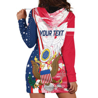 Personalized Polish-American Heritage Month Hoodie Dress Eagle Curve Style - Wonder Print Shop