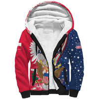 Personalized Polish-American Heritage Month Sherpa Hoodie Eagle Curve Style - Wonder Print Shop