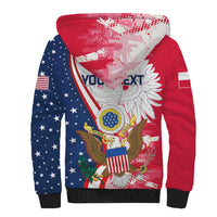 Personalized Polish-American Heritage Month Sherpa Hoodie Eagle Curve Style - Wonder Print Shop