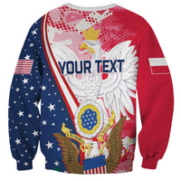 Personalized Polish-American Heritage Month Sweatshirt Eagle Curve Style - Wonder Print Shop