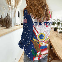 Personalized Polish-American Heritage Month Women Casual Shirt Eagle Curve Style - Wonder Print Shop