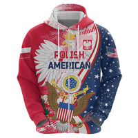 Personalized Polish-American Heritage Month Zip Hoodie Eagle Curve Style - Wonder Print Shop