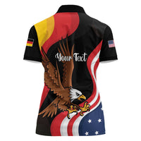 Personalized Proud to be German-American Women Polo Shirt Eagle Heritage Month - Wonder Print Shop