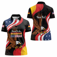 Personalized Proud to be German-American Women Polo Shirt Eagle Heritage Month - Wonder Print Shop