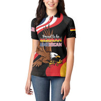 Personalized Proud to be German-American Women Polo Shirt Eagle Heritage Month - Wonder Print Shop