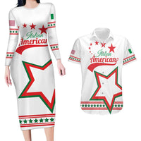 Personalized Italian-American Heritage Month Couples Matching Long Sleeve Bodycon Dress and Hawaiian Shirt Starlight Simple Style - Wonder Print Shop