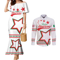 Personalized Italian-American Heritage Month Couples Matching Mermaid Dress and Long Sleeve Button Shirt Starlight Simple Style