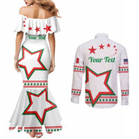 Personalized Italian-American Heritage Month Couples Matching Mermaid Dress and Long Sleeve Button Shirt Starlight Simple Style