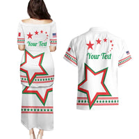 Personalized Italian-American Heritage Month Couples Matching Puletasi and Hawaiian Shirt Starlight Simple Style - Wonder Print Shop