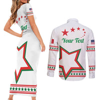 Personalized Italian-American Heritage Month Couples Matching Short Sleeve Bodycon Dress and Long Sleeve Button Shirt Starlight Simple Style - Wonder Print Shop
